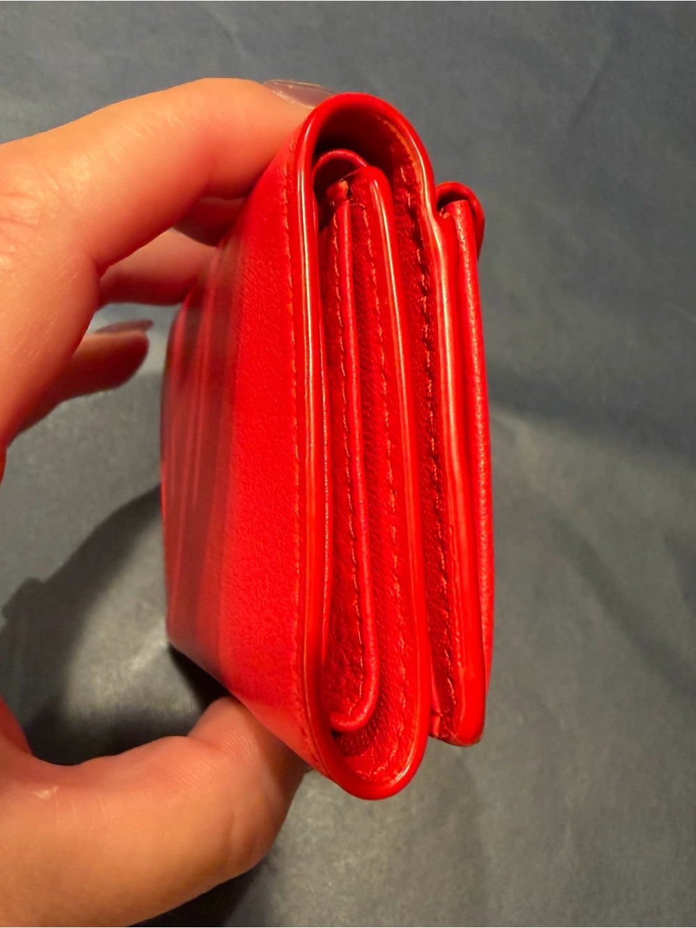 Authentic Balenciaga Red Leather Envelope Papier Wallet with Original Dusty Incl - Picture 4 of 11